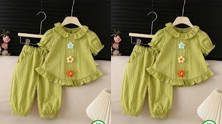1 Year Baby Girl Top With Joggers Pant Cutting And Schingkorean Style Baby Girl Dress Designdiy