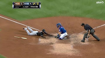 MIA@NYM: Tejada fires to nab Solano at the plate
