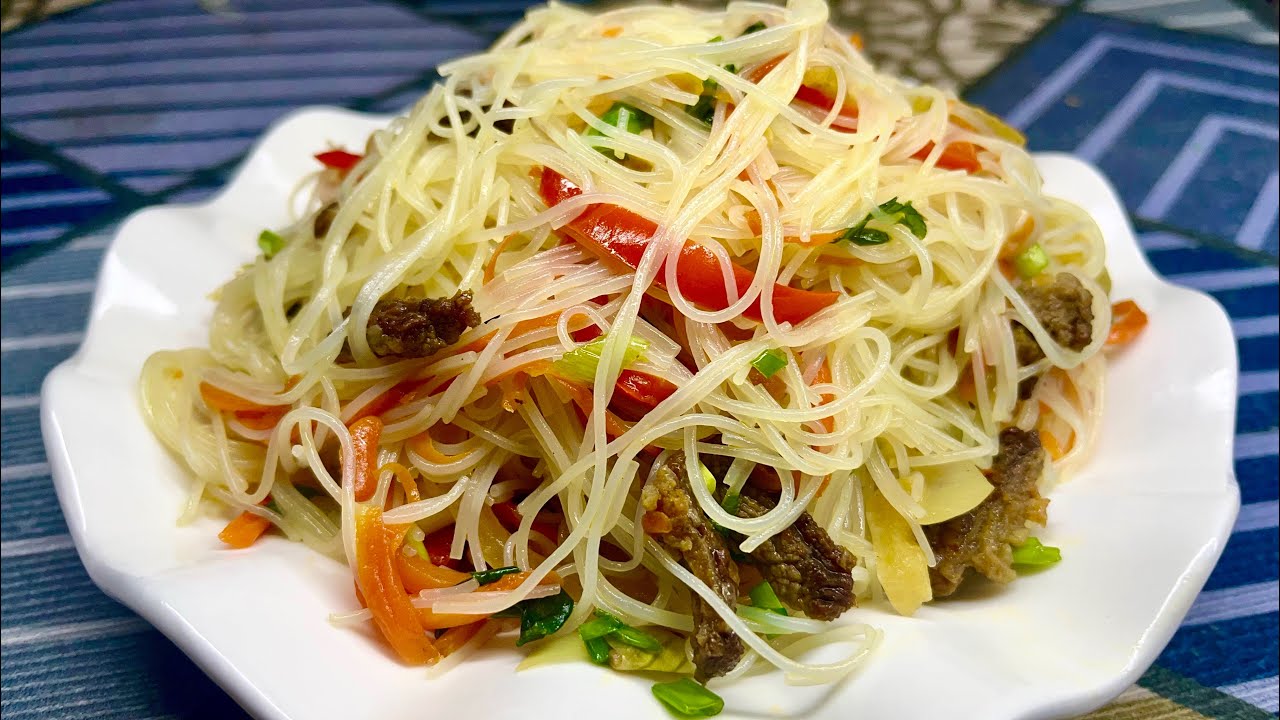 Spicy Glass Noodle Salad | Asian Funchoza Recipe