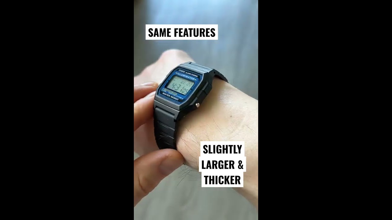 Casio F105W 1A Better Than F 91W Illuminator Far Brighter Backlight F91w Watch