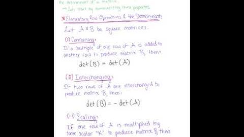 Properties of Determinants