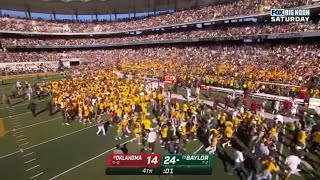 Baylor fans rush the field too early