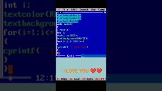 ❤ I love you ❤ program in C language\\youtubeshort viral shortvideo coding