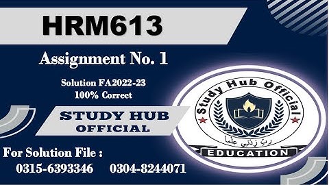 HRM613 Assignment 1 Solution Fall 2022, HRM613 Assignment 1 solution 2022 HRM613 assig 1 solution 22