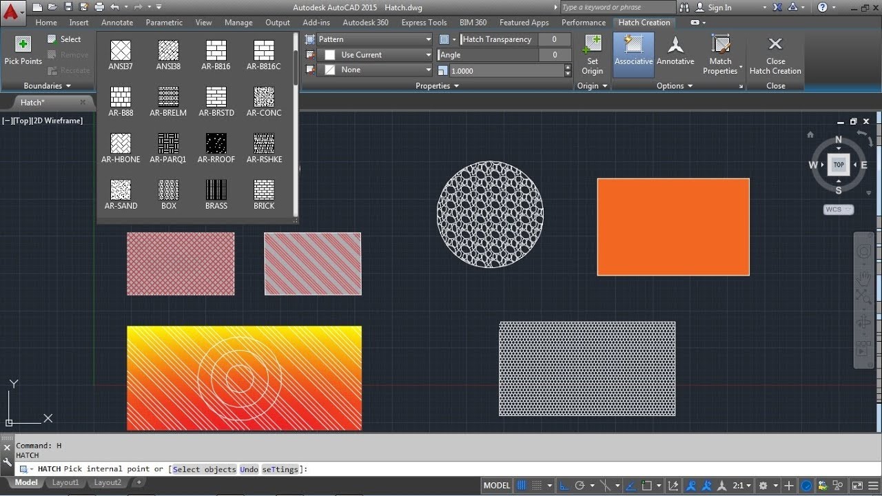 slot Supersonic hastighed effektivitet AutoCAD Hatch Command Tutorial Complete | AutoCAD Gradient Hatch - YouTube