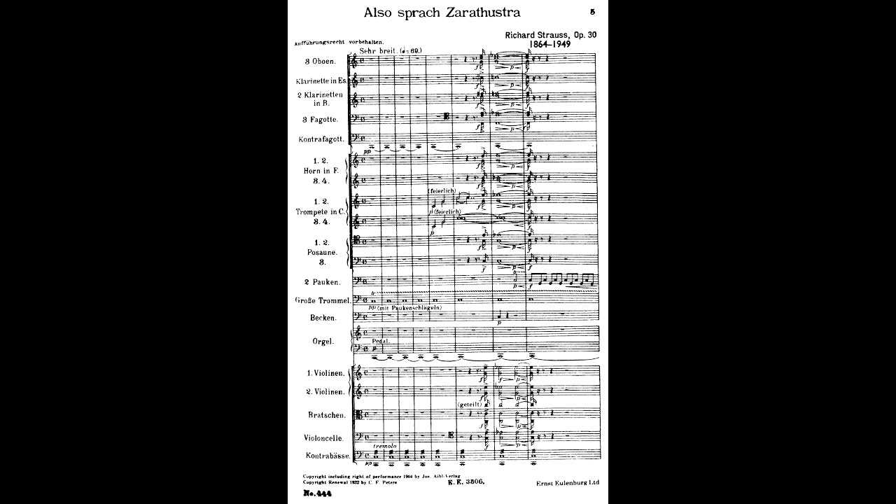 Richard Strauss - Also Sprach Zarathustra (Audio + Full Score