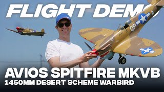 Flight Demo - Avios Spitfire MkVb Super Scale 1450mm PNF, USAAF Desert Scheme.