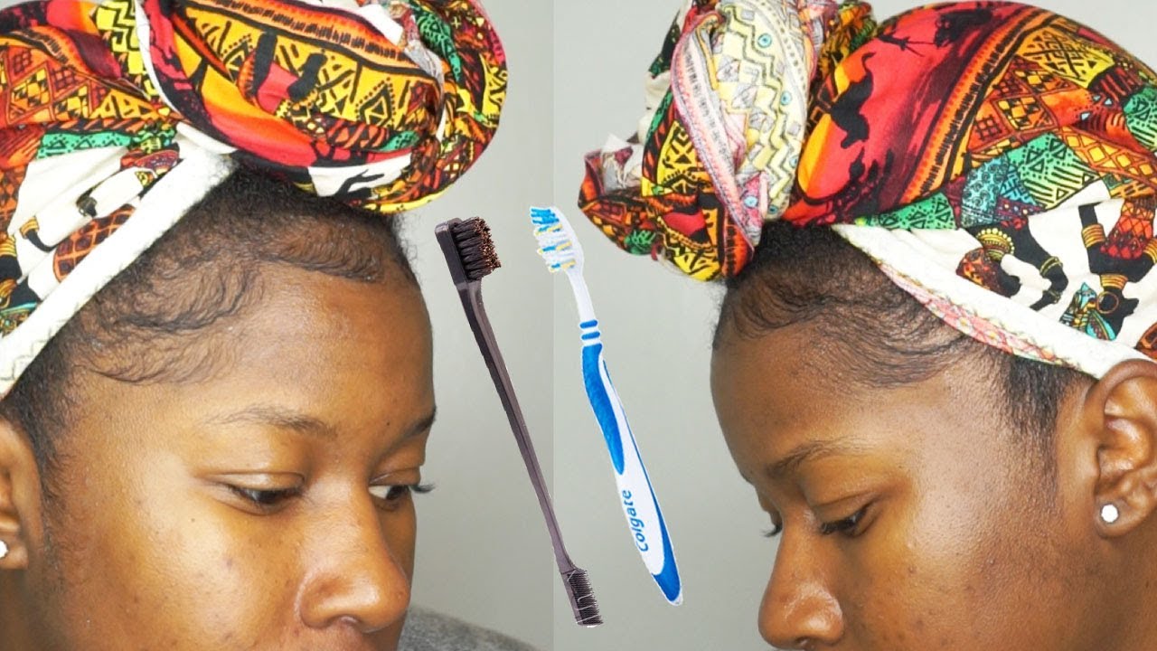 How I Lay Down My Natural Hair Baby Hairs Toothbrush Vs Dual Ended Edge Brush Mona B Youtube