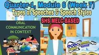 Oral Com, Quarter 1, Module 6 (Week 7&8): Types of Speeches and Speech Styles/PART 1/EDER ACADEMICS