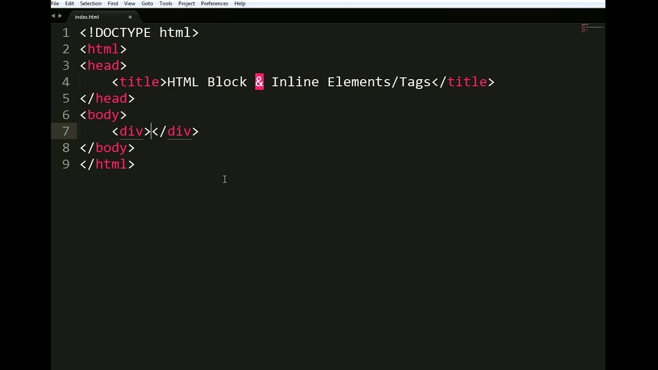 HTML Block & Inline Tags - YouTube