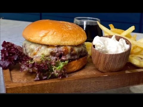 برجر اللحم المشوي واقيو مشوي بصوص الترافل