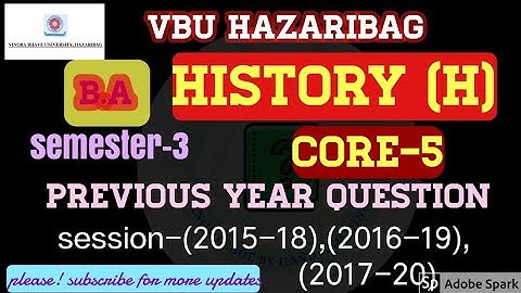 Vbu previous year question semester 3 core 5 history honours