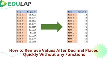 How to Remove values after decimal places quickly without any formula