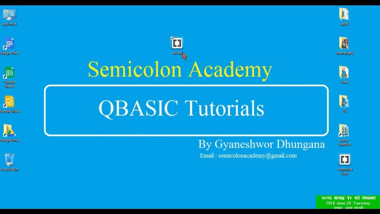 QBASIC Tutorial (File handling in QBASIC Part 2) YouTube