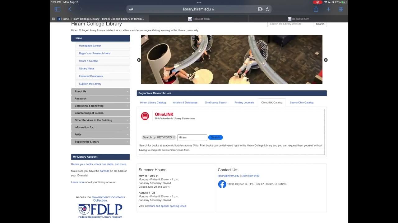Using OhioLINK and SearchOhio at the Hiram College Library YouTube