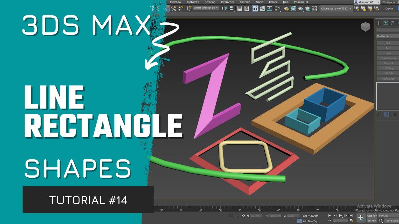 #14 | Line, Rectangle, Shapes | 3ds Max Basic Course | Hindi/Urdu - YouTube