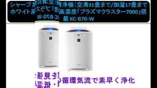 シャープ 加湿空気清浄機(空清31畳まで/加湿17畳まで ホワイト系)SHARP 高濃度「プラズマクラスター7000」搭載 KC-B70-W シャープ 加湿空気清浄機(空清31畳まで/加湿17畳まで ホワイト系)SHARP 高濃度「プラズマクラスター7000」搭載 KC-B70-W