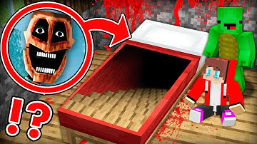 JJ and Mikey Found Scary JJ & Mikey Mimics Dweller Inside Secret Bed Stairs in Minecraft - Maizen?!
