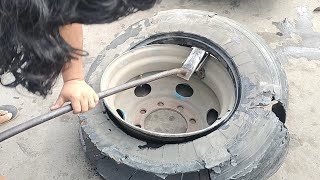 How fast change tires tubeless trucks by VRAS CHANNEL 930 views 4 months ago 6 minutes, 12 seconds
