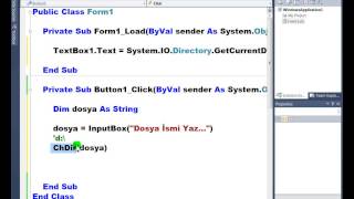Visual Basic .Net - Ders 378 Dosya İşlemleri Chdir