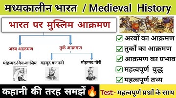 भारत पर मुस्लिम आक्रमण | अरबों का आक्रमण | तुर्कों का आक्रमण |Medieval history|study vines official