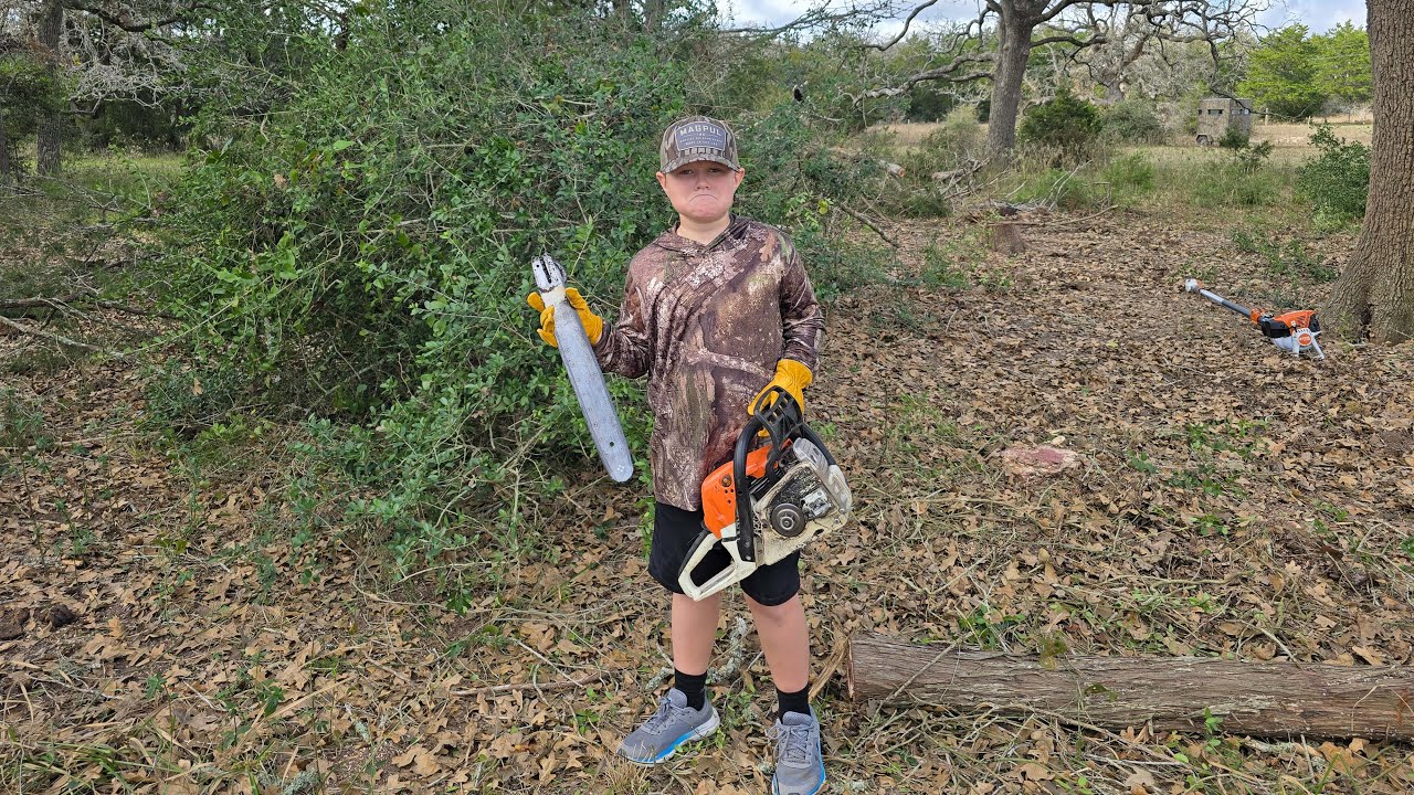 CLEARING BRUSH! HE BROKE MY STIHL!