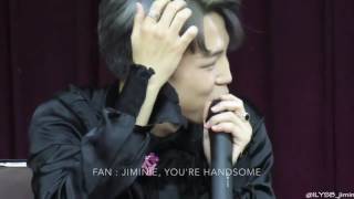 161023 BTS @ BUSAN FANSIGN - Jimin Hits Jin Because He's Shy [ ENG SUB / CLOSE UP / HD ]