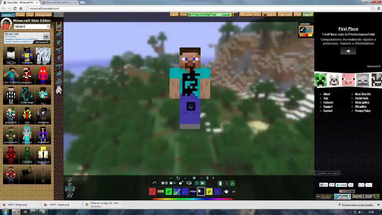 Como fazer sua própria skin no Minecraft Pirata 1.4.7 [HD 