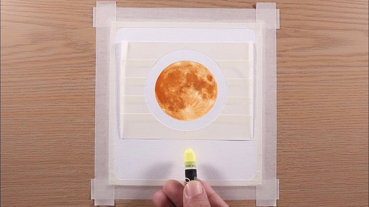 Beautiful Coloured Moon / Drawing with Oil Pastels