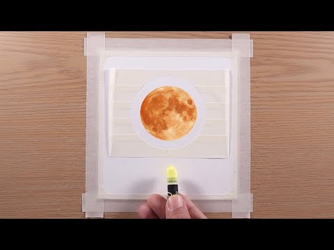 Beautiful Coloured Moon / Drawing with Oil Pastels