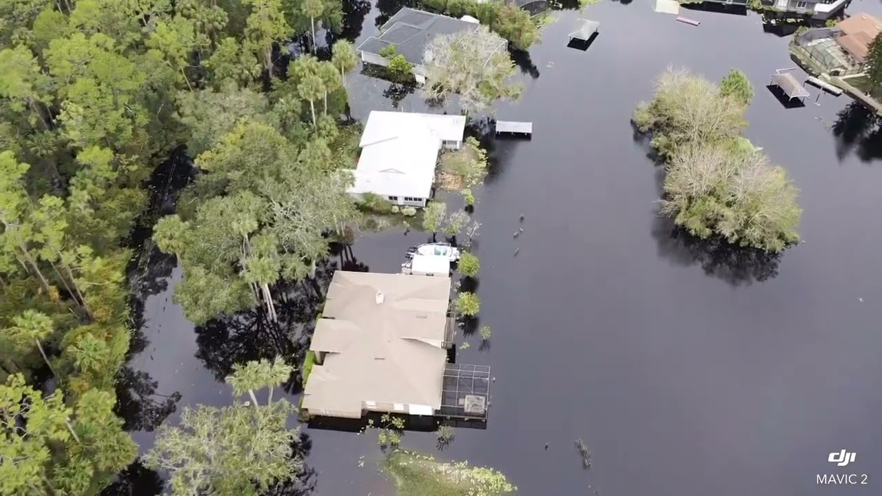 Stone Island, Deltona Florida, 10/20/22. Drone flight showing inland