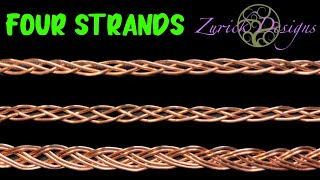 Easy Four Strand Wire Flat Braids Made With Half Round Wire- Two Techniques!