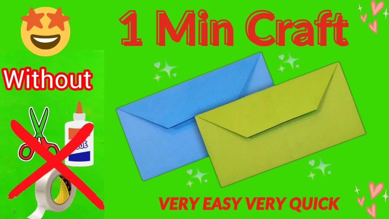 Simple Paper Envelope in 1 Minute | No Glue, Tape, or Scissors Needed | DIY Easy Origami Tutorial