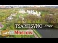 Tsaritsyno park and Grand palace, Moscow. Drone footage
