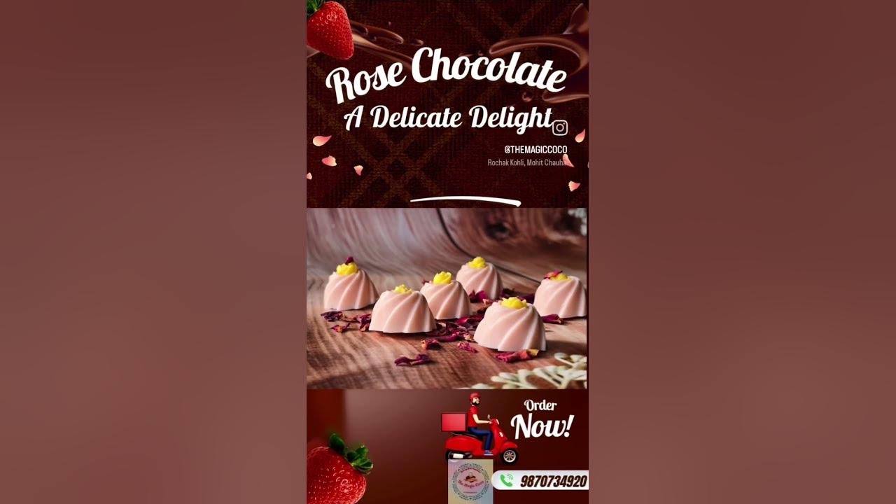 "Roses + chocolate = dreamy indulgence 🌸🍫"