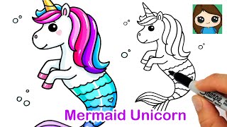 How to Draw a Mermaid Unicorn  Mermicorn