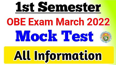 Du sol First semester OBE Mock Test Update March 2022 | SOL OBE Mock Test March 2022|College Updates