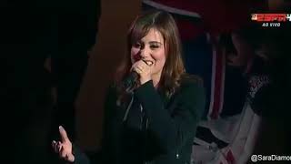 Sara Diamond Sings USA National Anthem - Montreal Canadiens vs New York Rangers (April 12, 2017)