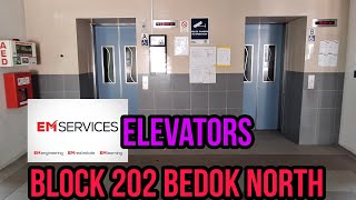 (glitchy indicator😂😂😂) Blk 202 bedok north EM elevators