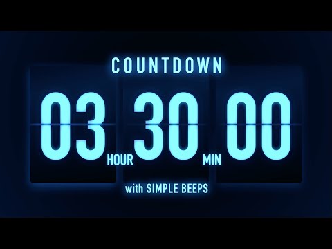 3 Hours 30 Minutes Countdown Timer Flip Clock With Simple Beeps 