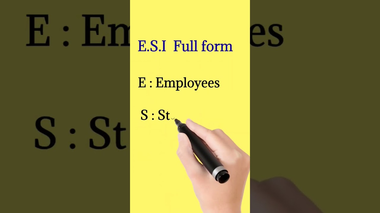 E.S.I  Full form  | full form of ESI  | 