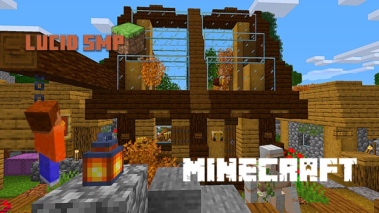 A green house for bees in Minecraft 1.16 | Lucid SMP Ep 3
