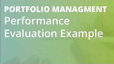 Performance Evaluation Example | Portfolio Management
