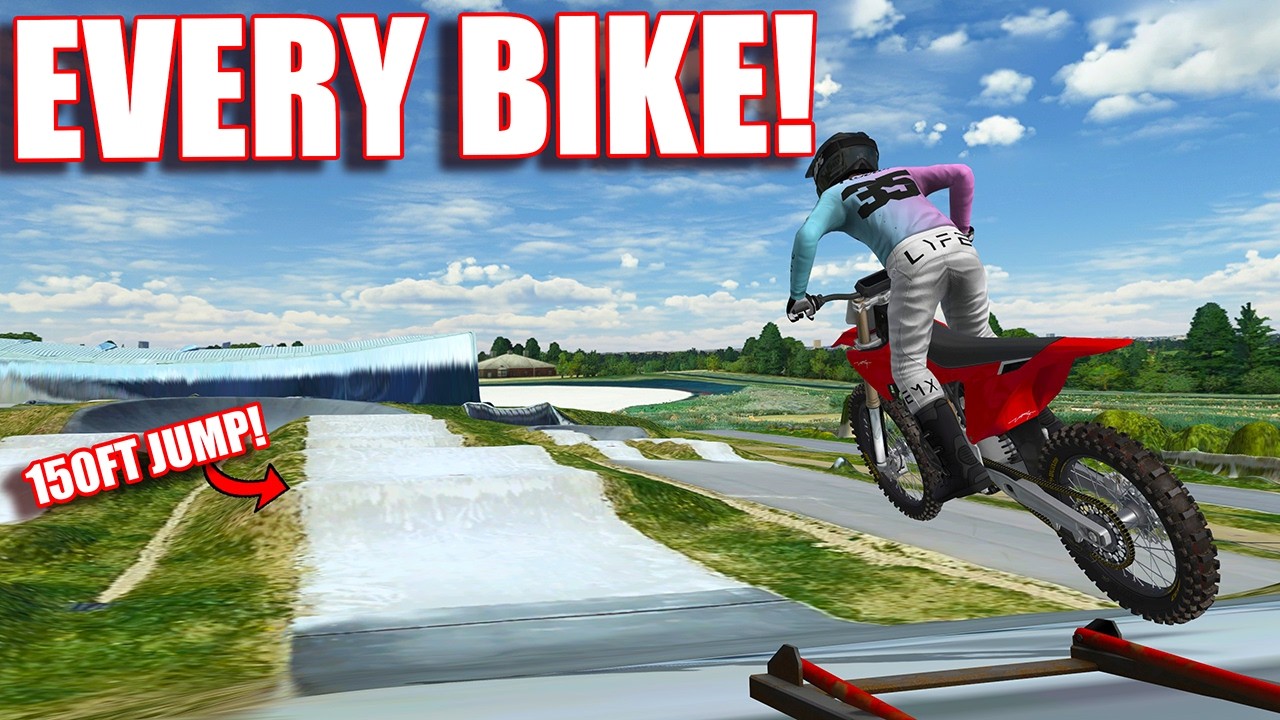 CAN I CLEAR A 150FT JUMP AT A BMX PARK WITH EVERY ELECTRIC DIRTBIKE!? (MXBIKES)