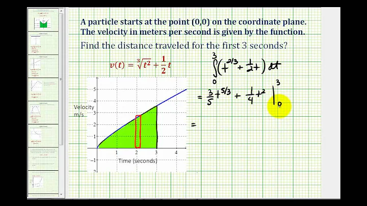 Ex 2:  Application of Definite Integration  (Distance)