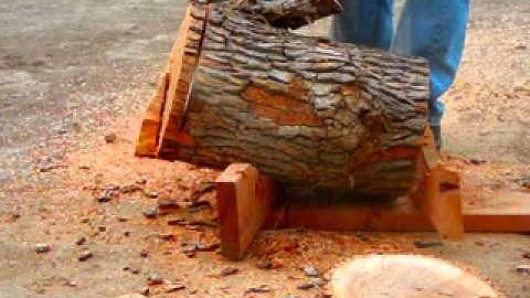 Wood Turning bowl blank prep, using a husqvarna 450 Rancher Chain saw.  Full Length