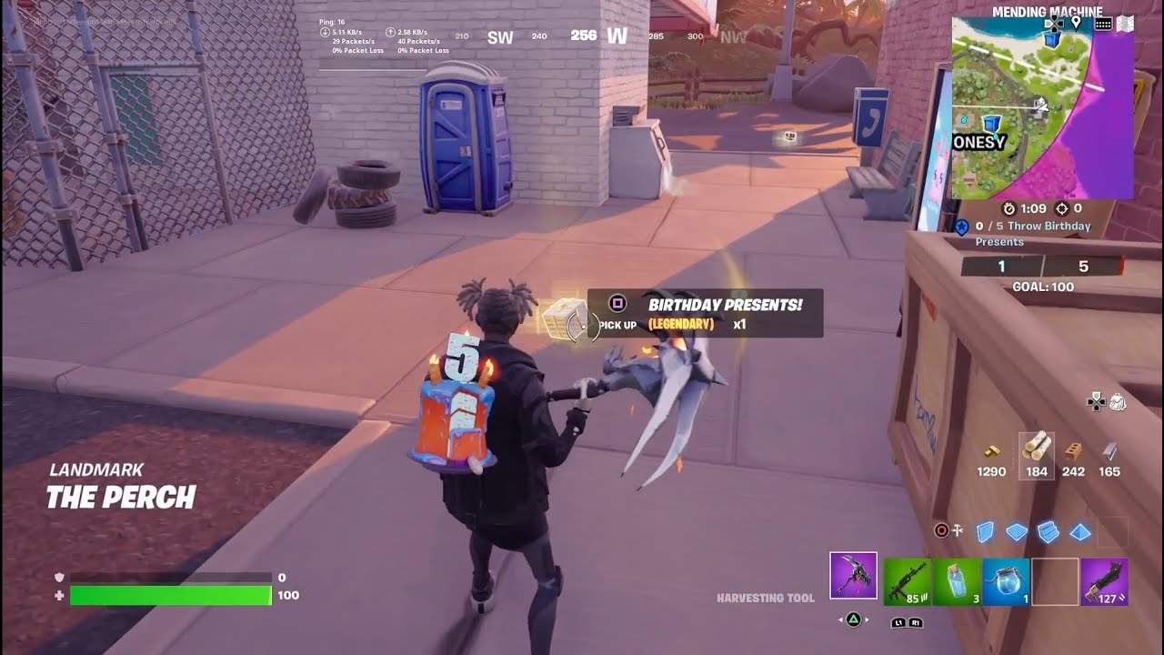 Fortnite - Throw Birthday Presents (5th Birthday Challenges)