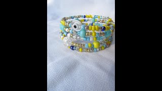 Unique memory wire bracelet inspired by the sun and sea #shorts