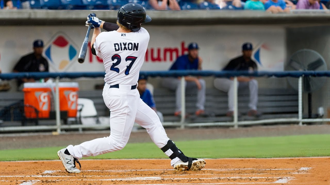 Brandon Dixon hitting for the Pensacola Blue Wahoos