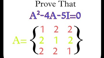 How to prove "A²-4A-5I=0" With A Value || Inter junior Mathematics 1(A) || Inter Public Exams#ipe